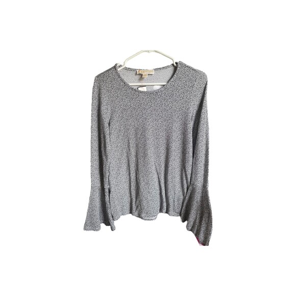 Michael Kors Womens Small Black Floral Fairy Grounge Long Bell Sleeve Boho Top - Picture 1 of 6